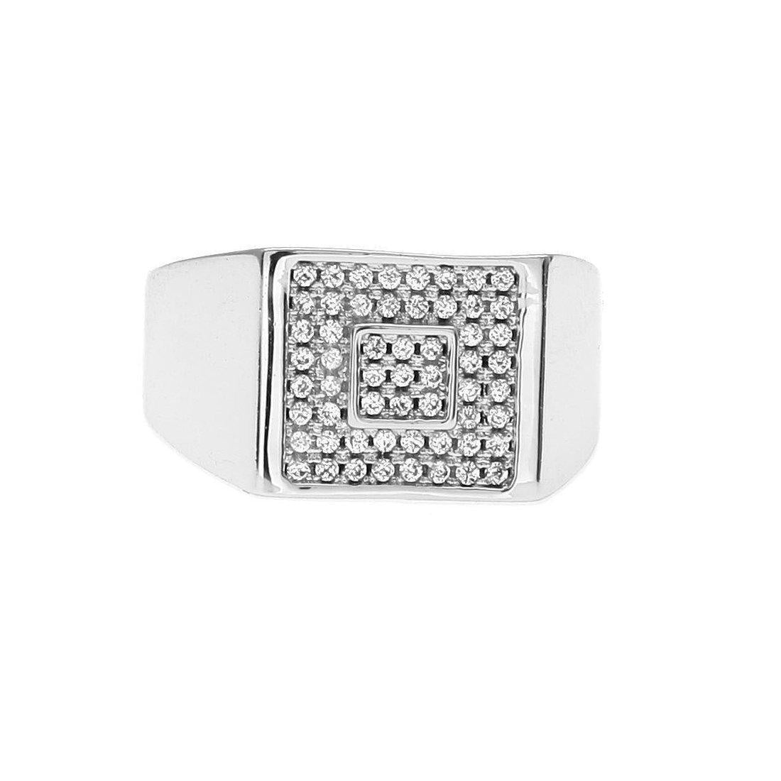 "Square" Zilveren Ring-AmerikaansGoud